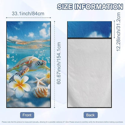 Bulopur Tropical Sea Turtle Beach Towel Soft Sand Free Sweatproof Car Seat Cover Towel for Yoga Mat Non-Slip Breathable Washable Sweat Towels Fits for SUV Sedan Truck