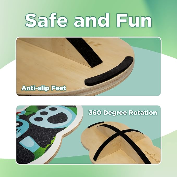 Wooden Balance Board Kids, Wobble Board For Balance, Balance Board Toddler Supporter, Balance Boards for Stability and Core Training