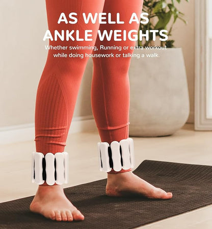 Wrist Ankle Weights for Women Men, Leg Arm Wrist Weights Bangles 1lb*2 2lb*2 Wearable Weights Pilates Weighted Bracelet for Strength Training Walking Swimming Yoga Physical Therapy