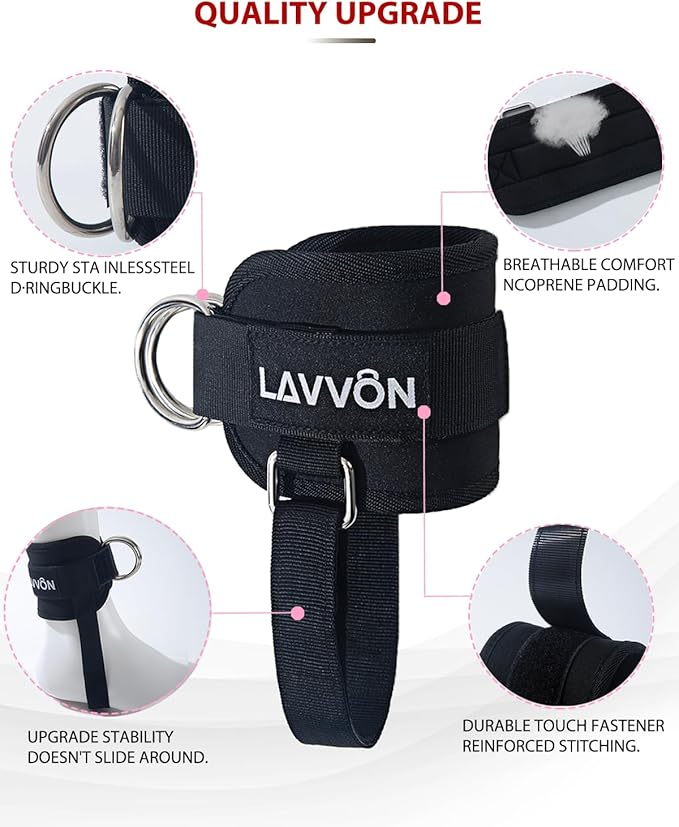 Barbell Squat Pad Set- Nylon Padding AntiSlip- Thick Foam Barbell Pad for Squats Cushion,Lunges&Bar Padding for Hip Thrusts -Standard Olympic Weight Bar Pad (Wrist Straps Weightlifting-Ankle Straps)