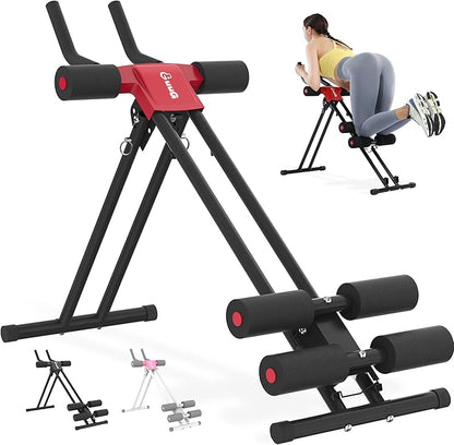 Ab Machine Abdominal Stomach Workout: Adjustable Ab Trainer Machine Ab Cruncher Core Strength Training Equipment for Home Gym Foldable for Women and Men