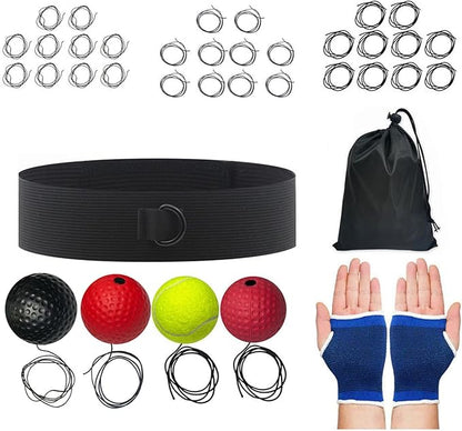 Boxing Reflex Ball Headband Set, Reaction Fitness Training, Boxing Reflex Ball with Adjustable Headband, Training Set with Material, Fitness Accessories, Equipment for Travel Dorm Gym Men Women