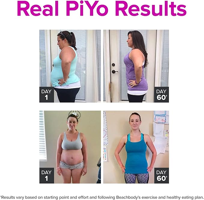 Chalene Johnson's PiYo Base Kit, DVD Workout with Exercise Videos + Fitness Tools and Nutrition Guide, Home Gym Bodyweight Workouts Program, Meals Plans and Tape Measure Included, 3 DVDs