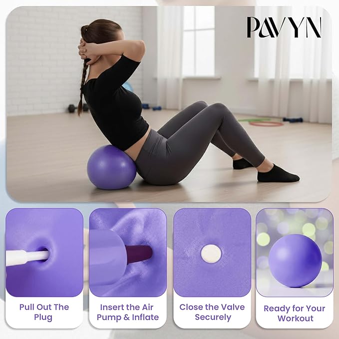 Pilates Kit 16- Pieces with Adjustable Resistance – Fitness Ring, Exercise Ball, Bands, Wrist Weights & Essential Pilates Equipment for Home Workouts - Versatile Fitness Accessories