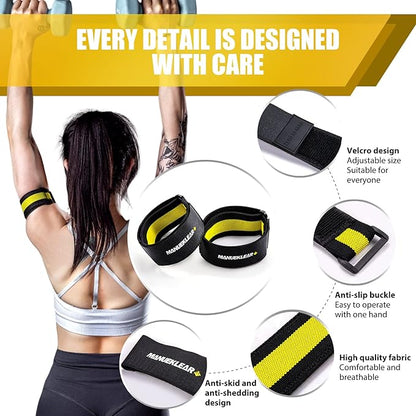 MANUEKLEAR Blood Flow Restriction Bands for Women Glutes Leg, Booty Bands for Women Butt Lift, BFR Occlusion Thigh Bands for Workout Squat Hip Building