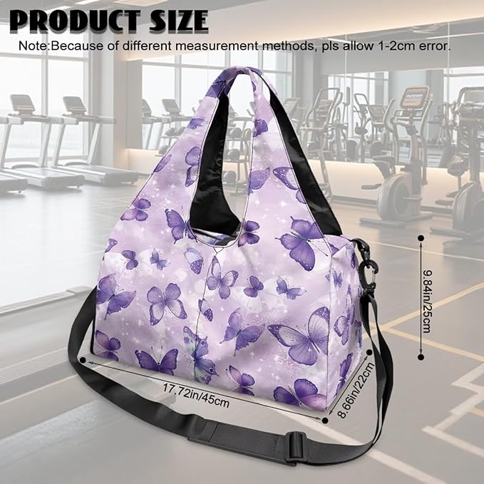 Gym Bag with Yoga Mat Holder Large Tote Bag With Multi Pockets for Women Men Dry Wet Separated Pocket Carryall Yoga Tote Bag for Pilates Travel Workout Office