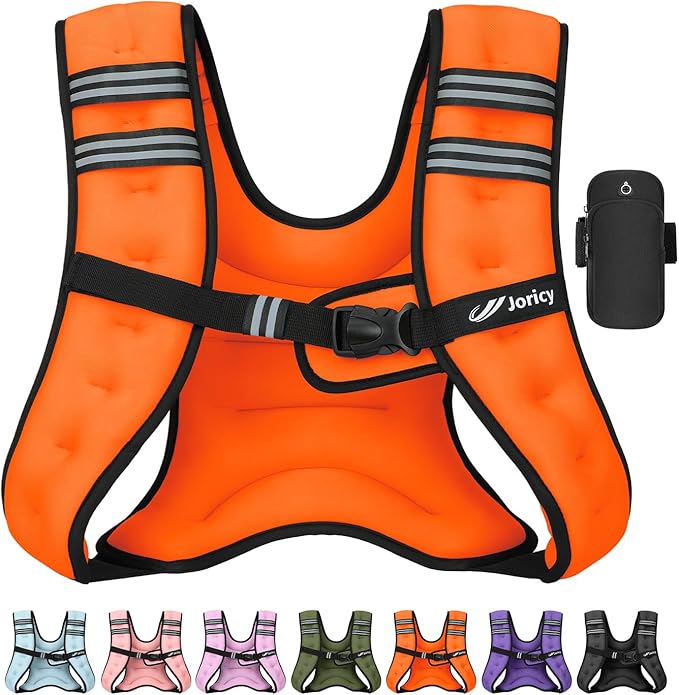 Weighted Vest Woman 5lb/8lb/10lb/12lb/15lb/20lb/25lb/30lb Weight Vest for Women Men, Rucking Vests with Reflective Stripe for Running Workout Walking Strength Training Weight Loss Fitness Weightlifting