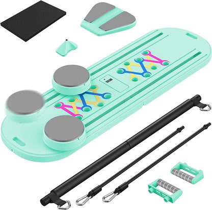 Pilates Board, Newest Multi-Purpose Portable Pilates Reformer Machine for Home, Foldable at Home Pilates Kit, Pilates Board for Home Workout Fitness Exercise, Abs, Pilates Equipment