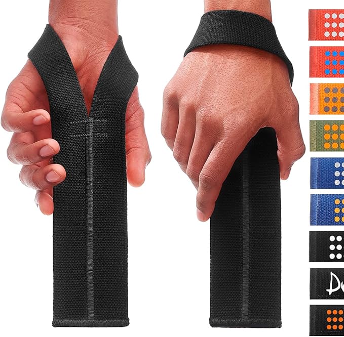 WARM BODY COLD MIND V1 Lifting Wrist Straps for Olympic Weightlifting - Rated at 660 lb - Hand Wraps for Powerlifting, Weight Lifting, Bodybuilding Functional/Cross Training, Deadlift Gym Bar, Cotton