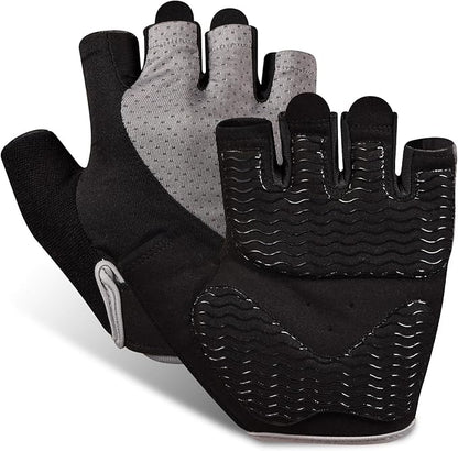 Workout Gloves for Women - Breathable Weight Lifting Gloves with Non-Slip Silicone Padding, Fingerless Gym Gloves for Cycling, Rowing, Pull Ups & Training (4 Sizes)