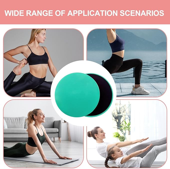 Core Sliders - Exercise Sliders | Yoga Pilates Gliding Disc | 2 Exercise Fitness Sliders | 2s Sided Gliding Sliding Discs | Core Gym Equipment | Pilates Sliding Plates for Women Men and Teens