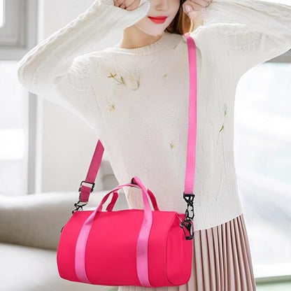 Mini Gym Bag for Women Small Duffle Bag Mini Gym Tote Bag Sport Bag for Yoga Swimming Dance (RoseRed)