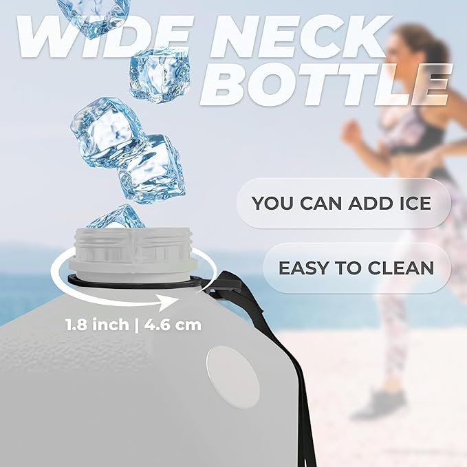 91oz Gym Daily Water Bottle Grey – Large BPA-Free PETG Jug with Magnetic Plate Phone Mount, Leakproof Flip-Top Lid, Wide Mouth for Ice, Straw, Carry Strap, Stable Base, Time Marker
