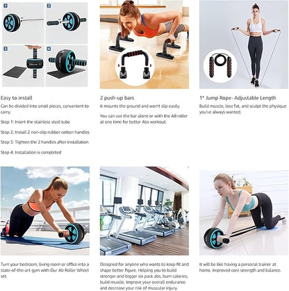 Abdominal Wheel, Ab Roller Wheel Exercise Equipment, Abdominal Exerciser, Beginners and Advanced Abdominal Core Strength Training Core Strength Exercise