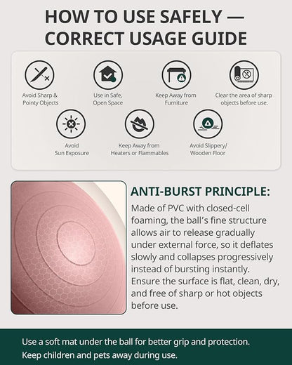 Trideer Exercise Ball Yoga Ball,Office Seating & Balance Ball Chair, Stability Ball for Pilates, Physical Therapy,Core Training & Balance Improvement & Stretching