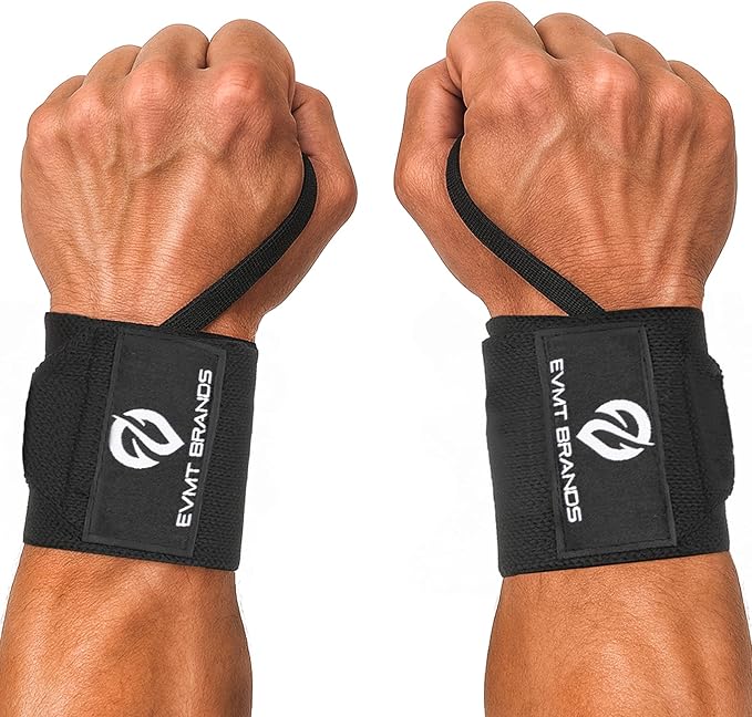 EVMT Premium Wrist Wraps for Weightlifting | Durable Lifting Straps for Enhanced Wrist Support | Perfect for Strength Training, Gym Workouts & General Athletics