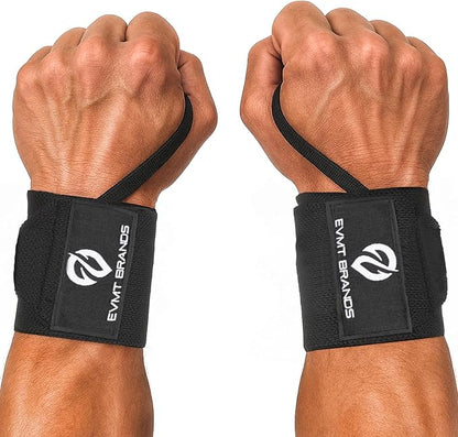 EVMT Premium Wrist Wraps for Weightlifting | Durable Lifting Straps for Enhanced Wrist Support | Perfect for Strength Training, Gym Workouts & General Athletics