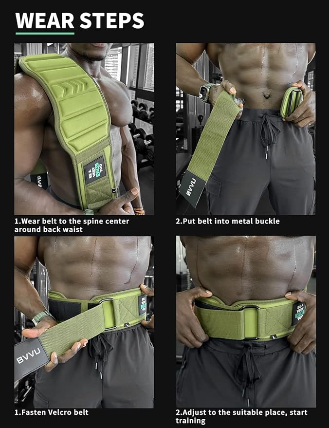 BVVU Weight Lifting Belts for Men Quick Locking Gym Belt for Workout Lumbar Support,Cross Training,Squat Belt Fitness Equipment