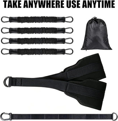 Pull Up Assistance Bands for Home Gym, 4 Adjustable Resistance Bands for Pull Ups and Strength Training, with Foot Rests, Extension Strap, Suitable for Beginners, Full-Body Workouts