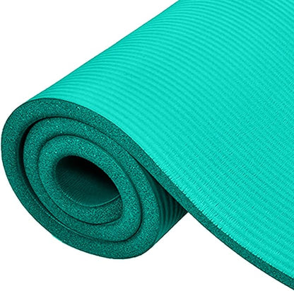 BalanceFrom 71x24 Inches Extra Thick Yoga Mat 1-Inch High-Density Foam – Roll-Up Exercise Pad with Double-Sided Non-Slip Surface and Carrying Strap for Pilates and Home Workouts, Multiple Colors