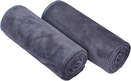 HOPESHINE Home Gyms Towel for Men Women Microfiber Gym Towels Cycling Workout Sweat Towel Set Quick Dry Exercise Sports Travel Towel Fast Drying 2-Pack (Grey x2)