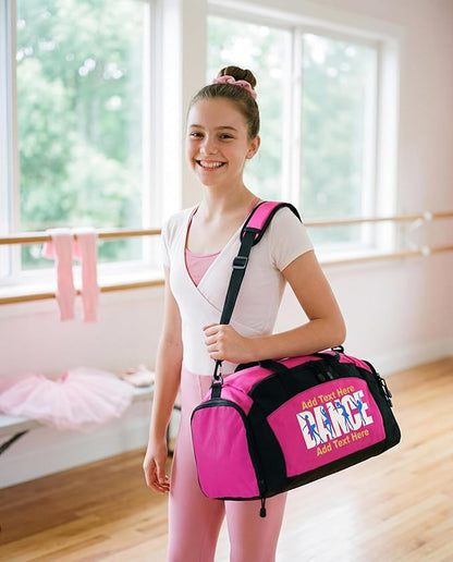 Personalized Dance Duffle Bag with Name – Custom Dancer Gym Bag for Girls, Competition Team Travel Bag, Ballet Recital Cheer & Studio Gear Bag