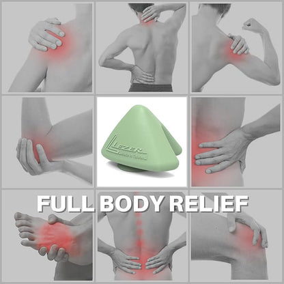 LEZER Large Trigger Massage Point, Manual Massage Ball, Hip Hook, Muscle Knot Release Tool, Deep Tissue Relief, Hip Flexor Iliacus Back Psoas Hand Foot Myofascial Physical Therapy, 3.5 inｘ3 in, Green