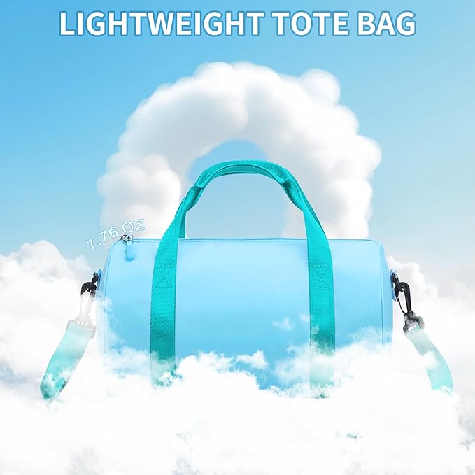 Small Gym Bag for Women Lightweight Mini Sport Bag Gym Tote Bag Duffle Pack for Workout Yoga Swimming Dance(SkyBlue)