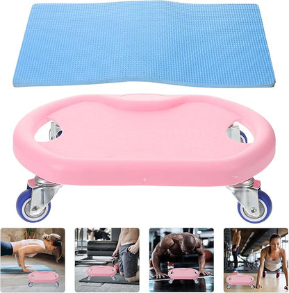 Abdominal Training Sliding Discs and Knee Pad Set, Pink Silent Core Sliders for Home Workout, Fitness Exercise Sliders for Strength and Core Training Random Color Random Color