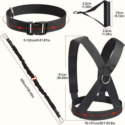Resistance Running Training Bungee Band, Bungee Resistance Cord Set, Long Resistance Band, Lateral Movement Sprint Overspeed Training Fitness for Fast