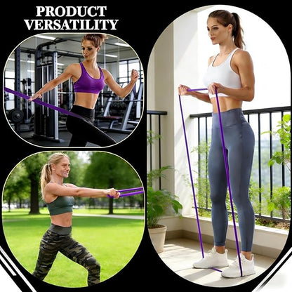 16-Pcs Resistance Bands Set - Premium Elastic Workout Bands for Home Gym, Strength Training, Yoga & Physical Therapy