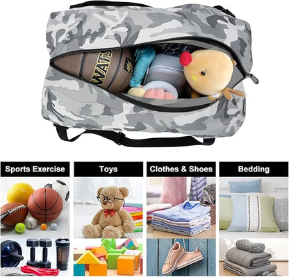 HOLYLUCK Foldable Travel Duffel Bag For Women & Men Luggage Great for Gym (arctic camo)