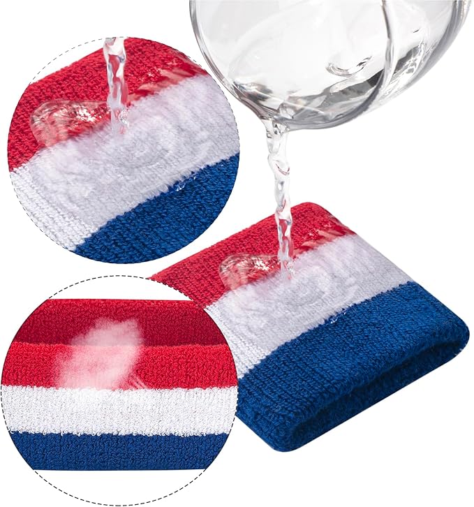 Sweatbands Headband and Wrist Set, Cotton Sweat Band for Athletic Men and Women, Sweatbands Sports Headbands for Working Out, Running, Basketball, Tennis, Yoga