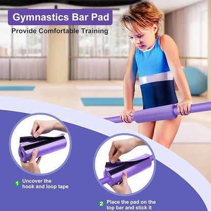 Gymnastic Bars for Kids with Adjustable Height, Folding Gymnastic Training Kip Bar, Expandable Horizontal Bar for Home