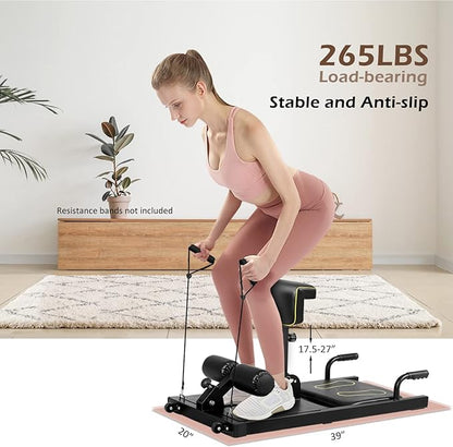 Sissy Squat Machine,SPORFIT Deep Squat Machine,Adjustable Leg Strength Training Machines,Multi-Function Equipment for Sit-up&Push-up&Plank Workout for Home Gym