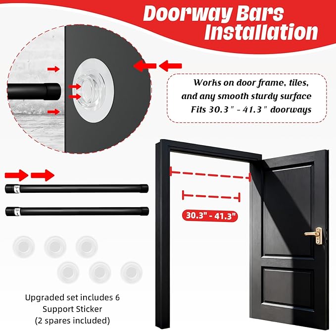 Doorway Punching Bag Double End Bag for Boxing, No Wall Installation Boxing Training Set with Bungee Cords, Double End Punching Ball Striking Equipment for Training at Home & Gym