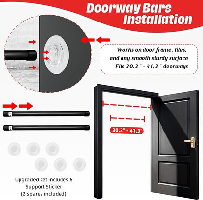 Doorway Punching Bag Double End Bag for Boxing, No Wall Installation Boxing Training Set with Bungee Cords, Double End Punching Ball Striking Equipment for Training at Home & Gym