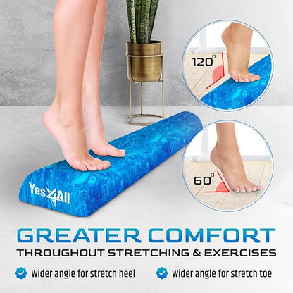 Yes4All EVA Firm Foam Roller for Stretching, Half Yoga Back Roller for Muscle Massage for Pilates, Yoga, Balance & Core Exercises - 12/36 inches