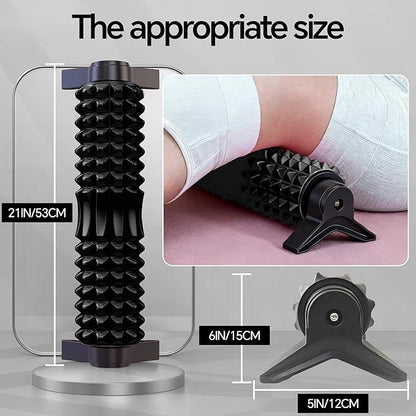 Foam Roller with Detachable Stand, 18” Deep Tissue Massage Roller, Beginner-Friendly Support Design for Muscle Recovery, Home Workout & Fitness - Black