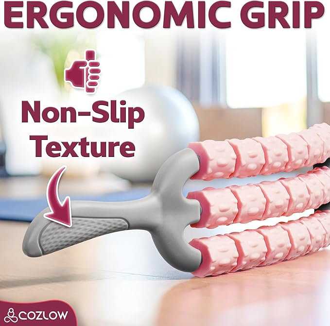 Triple Roller Massage Stick - Body Massager for Muscles - Fascia Rolling Tool - Deep Tissue Therapy for Myofascial Release and Lymphatic Drainage - Handheld Anti Cellulite Device - by Cozlow