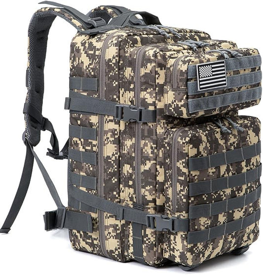 QT&QY 45L Military Tactical Backpacks Molle Army Assault Pack 3 Day Bug Out Bag Hiking Treeking Rucksack…