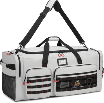 135L Large Duffle Bag, Heavy Duty Duffle Bag for Travel, Extra Large Sports Gym Equipment Bag for Soccer Baseball Basketball Hockey Football, Grey