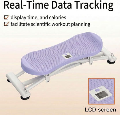 Balance Board for Adults, Rocking Stepper with Resistance Bands, Portable Wobble Board with LCD Monitor, 300 lbs Capacity Ski Trainer for Full Body Workout at Home Gym