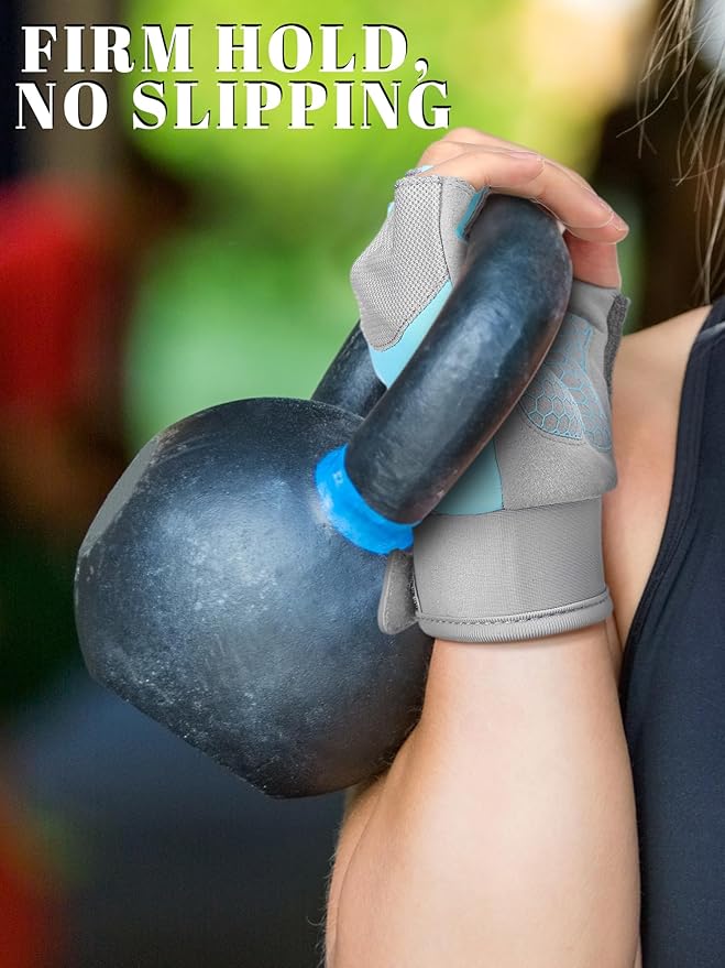 3 Pairs Weight Lifting Gloves for Men Women, Gym Workout Gloves with Full Palm Protection, Breathable Anti-Slip Fitness Glove for Training, Cycling, Pull-ups, Medium