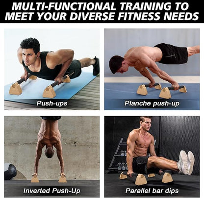 Parallettes Bars - Wooden Calisthenics Equipment for Handstand Training, Push Up Bars & Calisthenics Bar - Handstand Blocks and Pushup Handles for Men