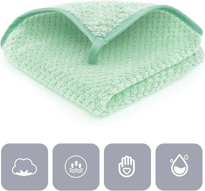 6 Pack Washcloth Set, Waffle Washcloth Towels Set, Microfiber Super Soft Highly Absorbent, Sturdy Quick Drying Towels for Bathroom, Gym, Sports, Yoga, Green