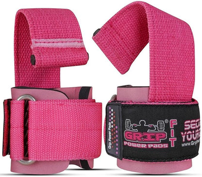 Gym Lifting Dowel Straps Neoprene Padded Wrist Wraps for Weight Training, Bodybuilding & Fitness – Wrist and Grip Support, 2 Pack (Jet Pink)