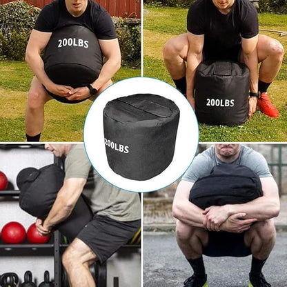 Training Sandbag Adjustable Heavy Duty Workout Sandbags Fitness Sandbags for Lifting Exercise Bodybuilding 200LBS Black