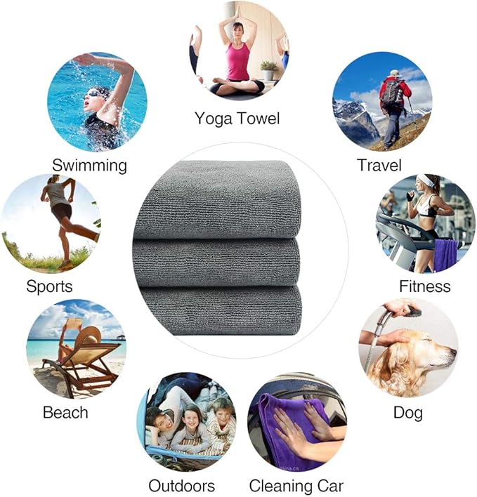VIVOTE Microfiber Gym Towels Sports Fitness Workout Sweat Towel Super Soft and Absorbent3 Pack 16 Inch X 32 Inch