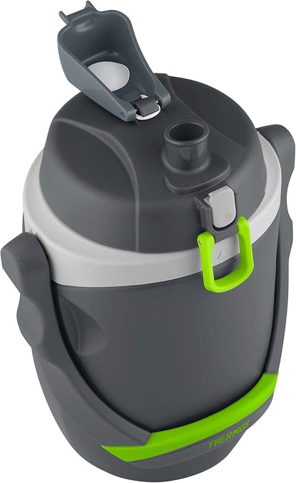 THERMOS Foam Insulated Hydration Bottle 64 Ounce | BPA-Free | Push-Button Lid | Flip-Up Spout | Charcoal, Pack of 4